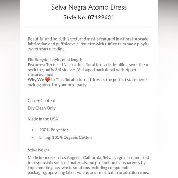 FREE PEOPLE Selva Negra Atomo
Dress/ size XS - Picture 6 of 13